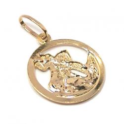 Medalha de ouro amarelo 18k - São Jorge