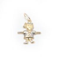 Pingente menina em ouro 18k - Boneca