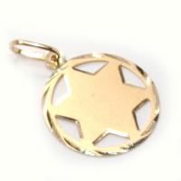 Medalha Estrela de David em ouro 18k - 2PIO0270