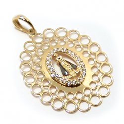 Pingente em ouro 18k com zirconias - N.Sra.Aparecida Pingente em ouro 18k com zirconias - N.Sra.Aparecida