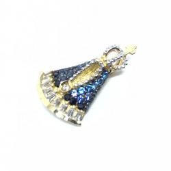 Pingente em ouro 18k com zirconias - N.Sra.Aparecida - 2PIZ0050 Pingente em ouro 18k com zirconias - N.Sra.Aparecida - 2PIZ0050