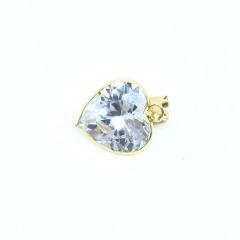 Pingente em ouro 18k com zirconia - Corao - 2PIZ0060