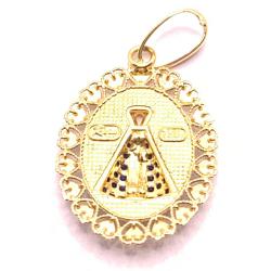 Pingente em ouro 18k com zirconias - N.Sra.Aparecida - 2PIZ0064