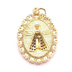 Pingente em ouro 18k com zirconias - N.Sra.Aparecida - 2PIZ0064
