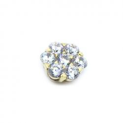 Pingente em ouro 18k - Flor de zirconia - 2PIZ0074