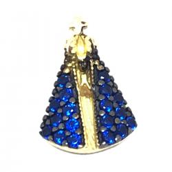 Pingente em ouro 18k com zirconias - N.Sra.Aparecida - 2PIZ0077