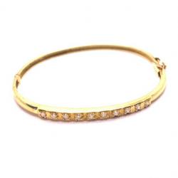 Bracelete feminino em ouro amarelo 18k com brilhantes - 2PUB0007