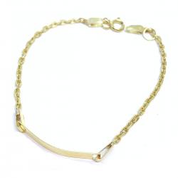 Pulseira com chapa Infantil em ouro 18k - 2PUO0066