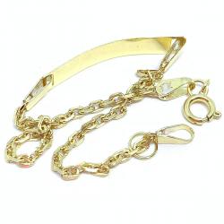 Pulseira com chapa Infantil em ouro 18k - 2PUO0066