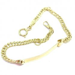 Pulseira com chapa Infantil em ouro 18k - 2PUO0077