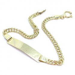 Pulseira com chapa Infantil em ouro 18k - 2PUO0077