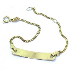 Pulseira com chapa Infantil em ouro 18k - 2PUO0095