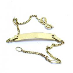 Pulseira com chapa Infantil em ouro 18k - 2PUO0095