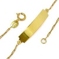 Pulseira com chapa Infantil em ouro 18k - 2PUO0135 Pulseira com chapa Infantil em ouro 18k - 2PUO0135