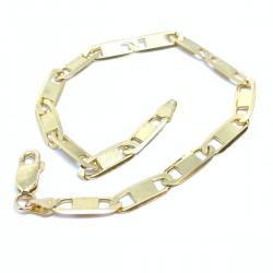 Pulseira de ouro 18k - Cadeado achatado - 2PUO0166