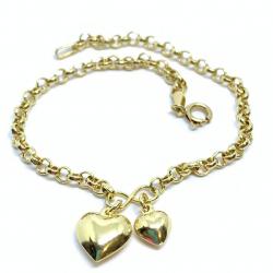 Pulseira feminina em ouro 18k - Elos portugueses - 2PUO0182