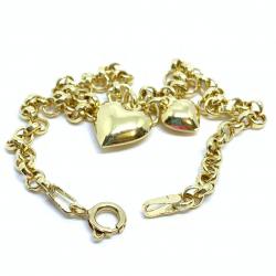 Pulseira feminina em ouro 18k - Elos portugueses - 2PUO0182