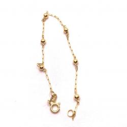 Pulseira feminina infantil em ouro amarelo 18k