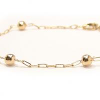 Pulseira feminina infantil em ouro amarelo 18k