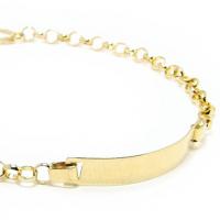 Pulseira de chapa INFANTIL em ouro amarelo 18k - 2PUO0249