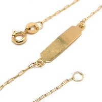 Pulseira feminina de chapa em ouro amarelo 18k
