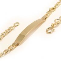 Pulseira infantil masculina de chapa em ouro amarelo 18k - 2PUO0313