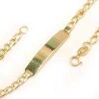 Pulseira infantil masculina de chapa em ouro amarelo 18k - 2PUO0313