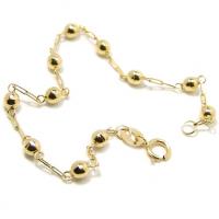 Pulseira feminina infantil em ouro amarelo 18k - Bolinhas Pulseira feminina infantil em ouro amarelo 18k - Bolinhas