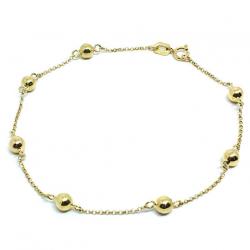 Pulseira de ouro amarelo 18k - Bolas ocas