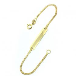 Pulseira feminina de chapa INFANTIL em ouro amarelo 18k - 2PUO0608