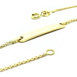 Pulseira feminina de chapa INFANTIL em ouro amarelo 18k - 2PUO0608