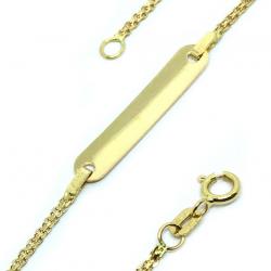 Pulseira feminina de chapa INFANTIL em ouro amarelo 18k - 2PUO0608