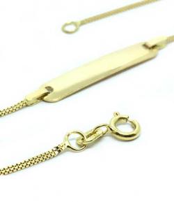 Pulseira feminina de chapa infantil em ouro amarelo 18k - 2PUO0609