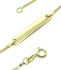 Pulseira feminina de chapa infantil em ouro amarelo 18k - 2PUO0609