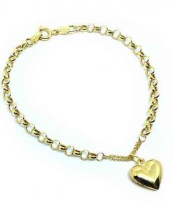 Pulseira feminina em ouro 18k - Elos portugueses - 2PUO0616