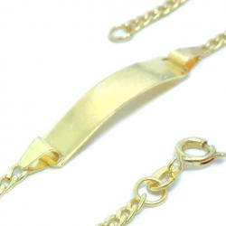 Pulseira INFANTIL masculina de chapa em ouro amarelo 18k - 2PUO0621