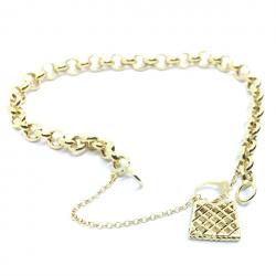 Pulseira feminina em ouro 18k - Elos portugueses - 2PUO0630