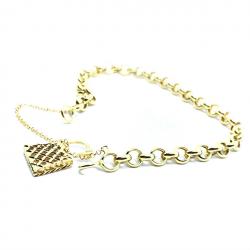 Pulseira feminina em ouro 18k - Elos portugueses - 2PUO0630