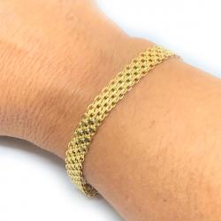 Pulseira em ouro 18k - Esteira larga - 2PUO0657