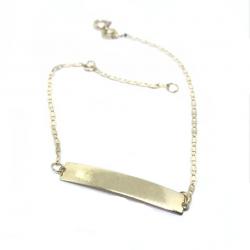 Pulseiras Infantil em ouro amarelo 18k - Chapa - 2PUO0667