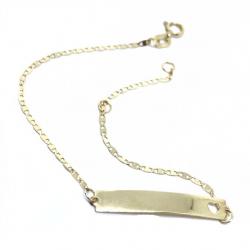 Pulseira feminina de chapa infantil em ouro amarelo 18k Pulseira feminina de chapa infantil em ouro amarelo 18k