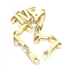 Pulseira de ouro amarelo 18k - Elos Ocos - 2PUO0674