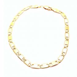 Pulseira de ouro 18k - Cadeado achatado - 2PUO0677