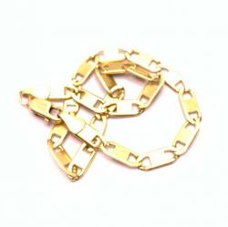 Pulseira de ouro 18k - Cadeado achatado - 2PUO0677