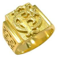 Anel masculino em ouro 18k - Monograma 15 gramas Anel masculino em ouro 18k - Monograma 15 gramas