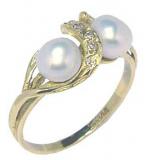 Anel em ouro 18k com perola e brilhantes - 1ABP0007 Anel em ouro 18k com perola e brilhantes - 1ABP0007