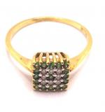 Anel em ouro 18k com diamantes e tsavoritas - 1ABV0001