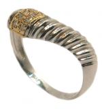 Anel em ouro branco 18k com diamantes - 1ANB0109