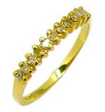Meia aliança de brilhantes em ouro 18k - 1MAB0024 Meia aliança de brilhantes em ouro 18k - 1MAB0024