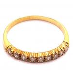 Meia aliana de brilhantes em ouro 18k - 1MAB0068